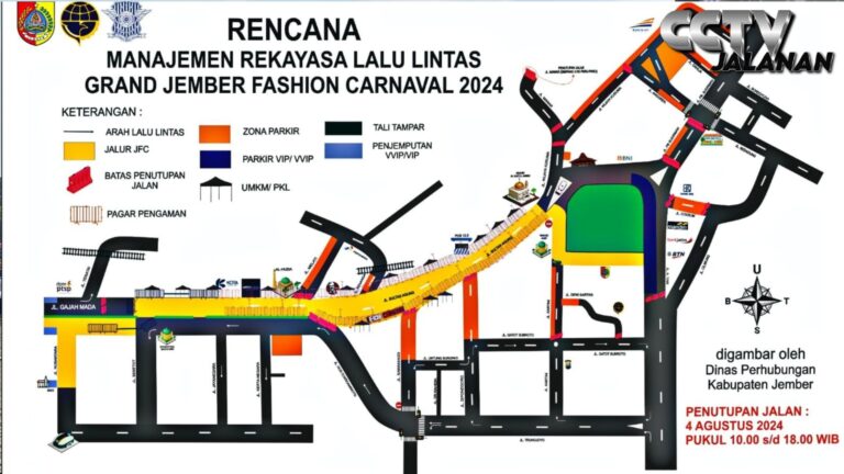 Larangan Parkir dan Rekayasa Lalu Lintas Selama Jember Fashion Carnaval, Cek Rute dan Aturannya!